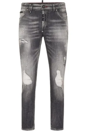 Philipp Plein Distressed cropped skinny jeans
