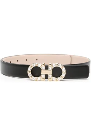Salvatore Ferragamo Leather logo-plaque belt
