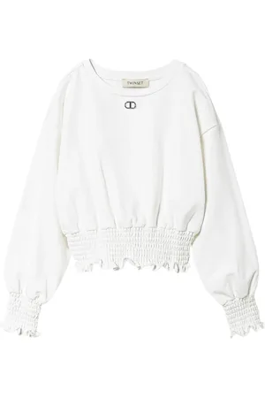 Twin-Set Smocked crew-neck sweatshirt