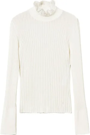 Twin-Set Ruffle-detail ribbed jumper