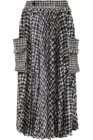 SACAI Bouclé-print midi skirt