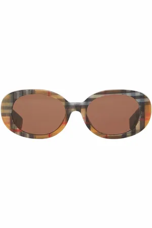 Burberry Vintage-Check oval-frame sunglasses