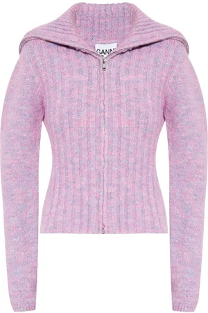 Ganni High-neck zip-up cardigan