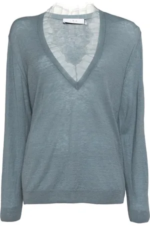 IRO Lace-trim V-neck jumper