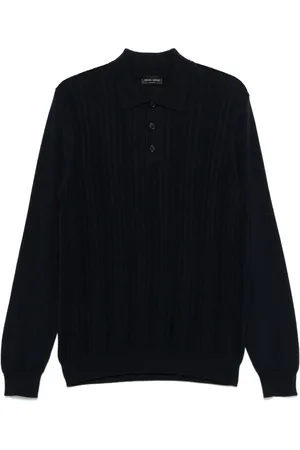 Roberto Collina Pointelle-knit polo shirt