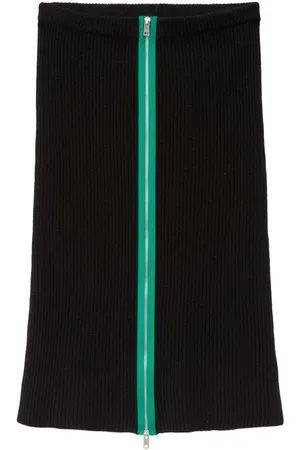 Msgm Contrast-trim ribbed-knit skirt