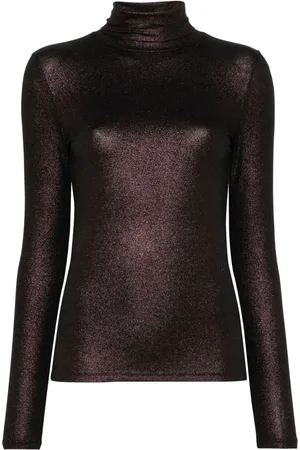 Majestic Lurex roll-neck top
