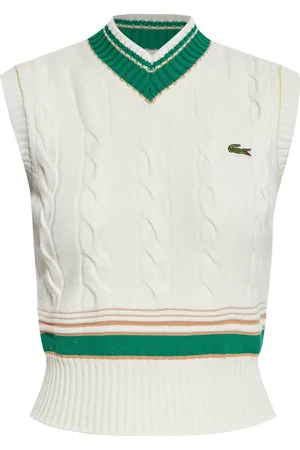 Lacoste Logo-embroidered cable-knit top