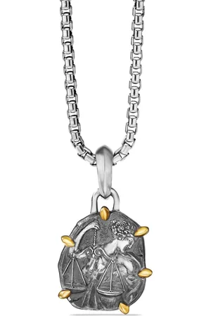 David Yurman 18kt yellow gold and sterling Libra amulet (33mm)