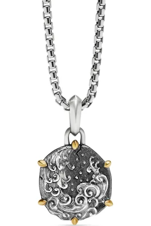 David Yurman 18kt yellow gold and sterling Aquarius amulet (33mm)