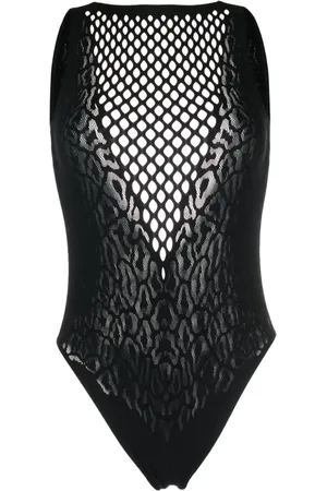 Roberto Cavalli Leopard-print open-back swimsuit