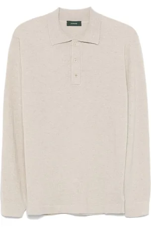 ZANONE Marl-knit polo shirt