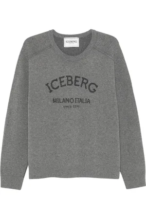 Iceberg Logo-intarsia crew-neck sweater