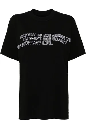 SACAI Bill Cunningham graphic-embroidery T-shirt