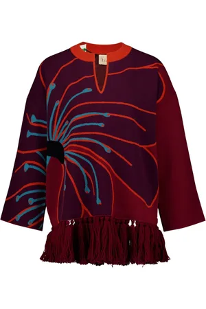 Paula Fringe-detail jacquard sweater