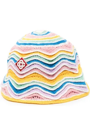 Casablanca Logo-patch crochet bucket hat