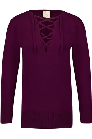 Paula Lace-up cashmere sweater