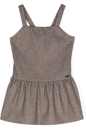MONNALISA Herringbone-pattern sleeveless dress