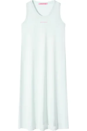 Monochrome Logo-embroidered dress
