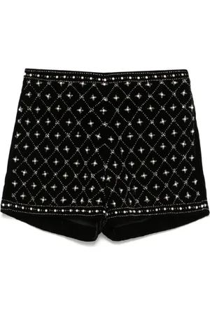 Twin-Set Embellished velvet shorts