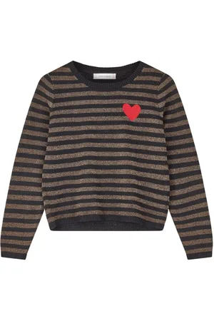Chinti & Parker Lurex Heart Breton jumper