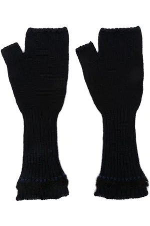 Barrie Shearling-trim fingerless gloves