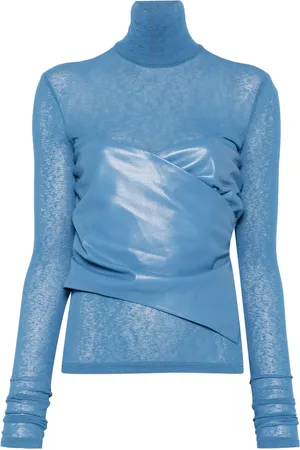 Nanushka Draped-panel roll-neck top