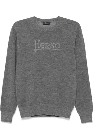 HERNO Logo-brushed sweater