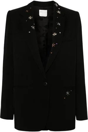 FORTE FORTE Crystal-embellished single-breasted blazer
