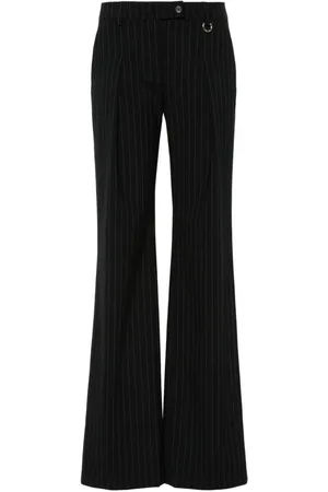 John Richmond Pinstriped pleated straight trousers
