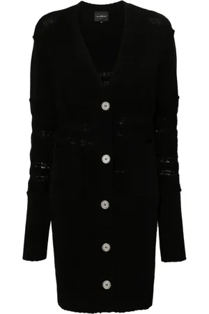 John Richmond Cable-knit detailed midi cardigan