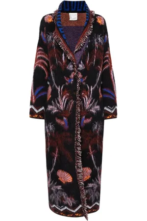 FORTE FORTE Patterned-jacquard knitted coat
