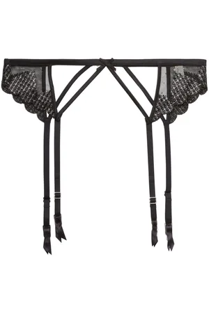 FLEUR DU MAL Heart embroidered garter belt