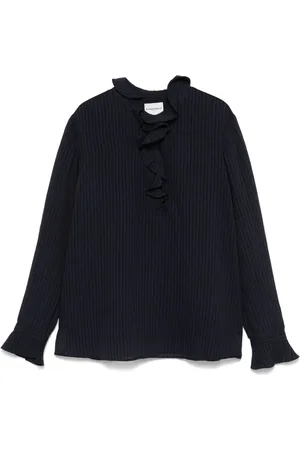 Claudie Pierlot Striped ruffled blouse