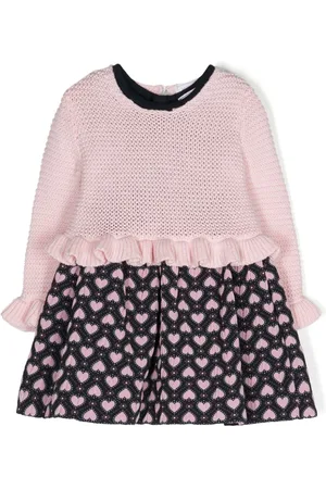 MONNALISA Heart-print paneled dress