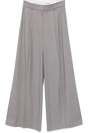 Twin-Set Pinstripe wide-leg trousers