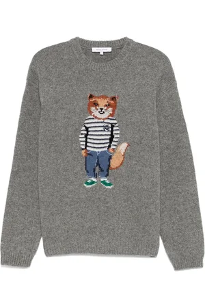 Maison Kitsuné Dressed Fox-intarsia sweater