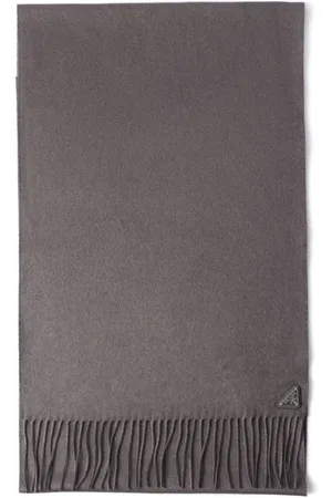 Prada Logo-plaque silk-cashmere scarf