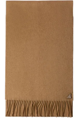 Prada Logo-plaque silk-cashmere scarf