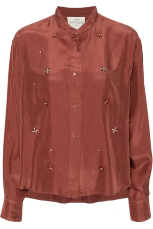FORTE FORTE Crystal-embellished silk shirt