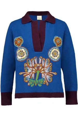 Paula Embroidered v-neck sweater