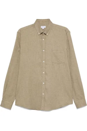 Sunspel Flannel button-up shirt