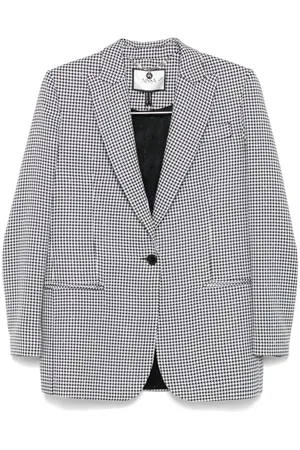NISSA Houndstooth single-breasted blazer