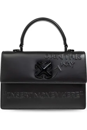 OFF-WHITE Logo-plaque leather tote bag
