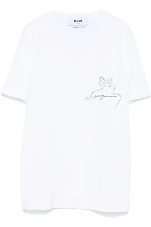 Msgm Crystal-ribbon T-shirt