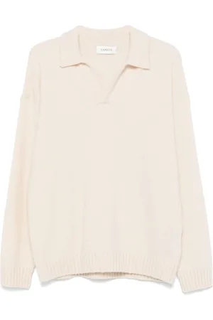 LANEUS Brushed-finish polo sweater
