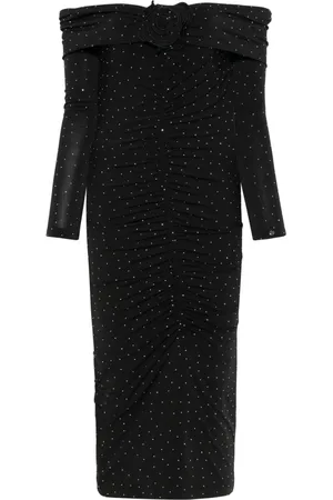NISSA Crystal-embellished midi dress
