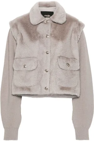 Maje Dual-material faux-fur jacket