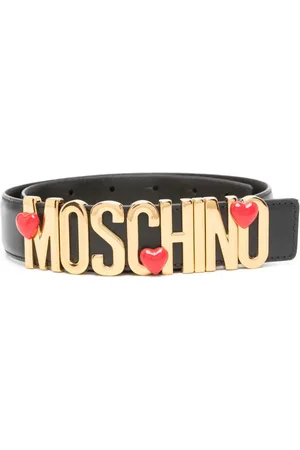 Moschino Logo-lettering leather belt