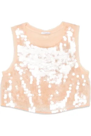 Patrizia Pepe Sequinned mesh top